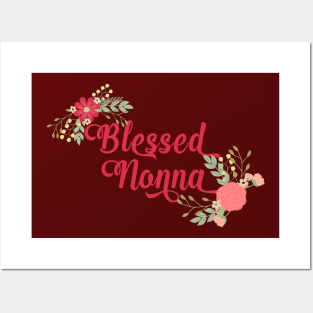 Blessed Nonna Floral Christian Grandma Gift Posters and Art